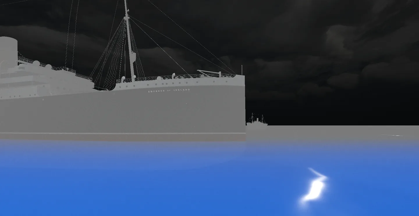 Navire sous le ciel nocturne